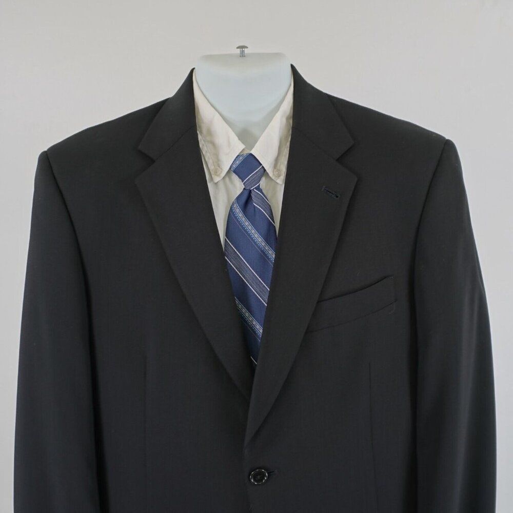 Hart Schaffner Marx Wool Black 2 Button Blazer 42L